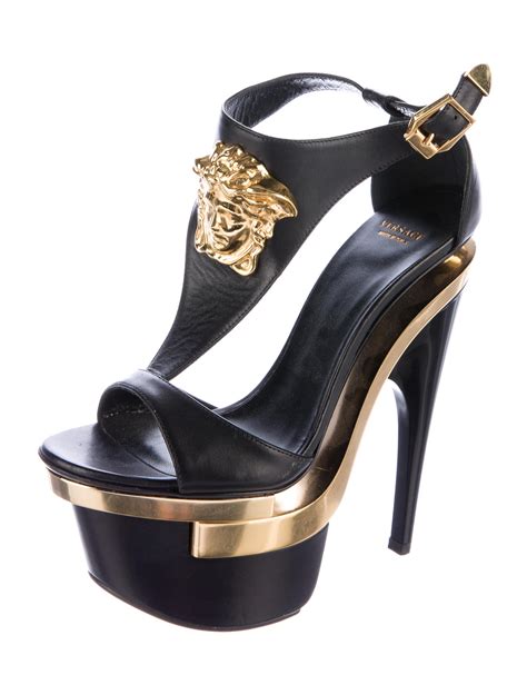 medusa platform sandal versace|Versace Medusa chain leather sandals.